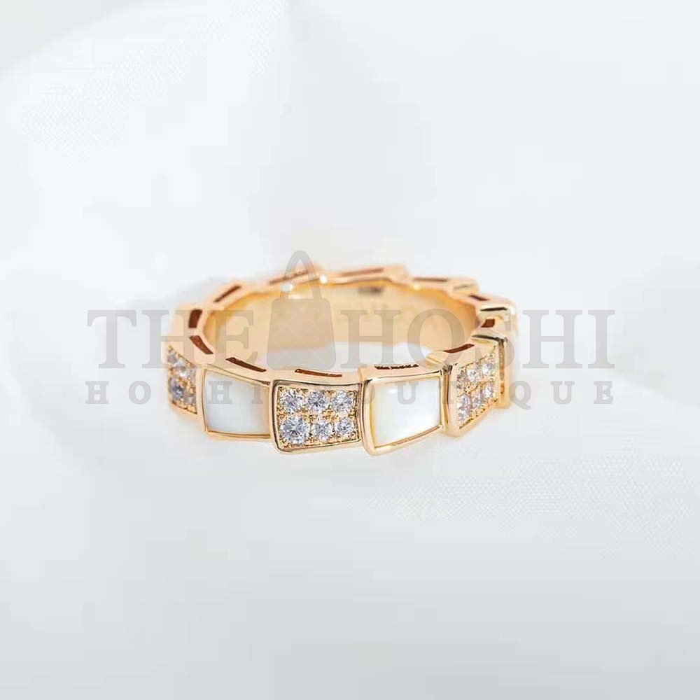 Bv1g*ai Women Serpenti Viper Band Ring in 18 KT Rose Gold-White Master Quality