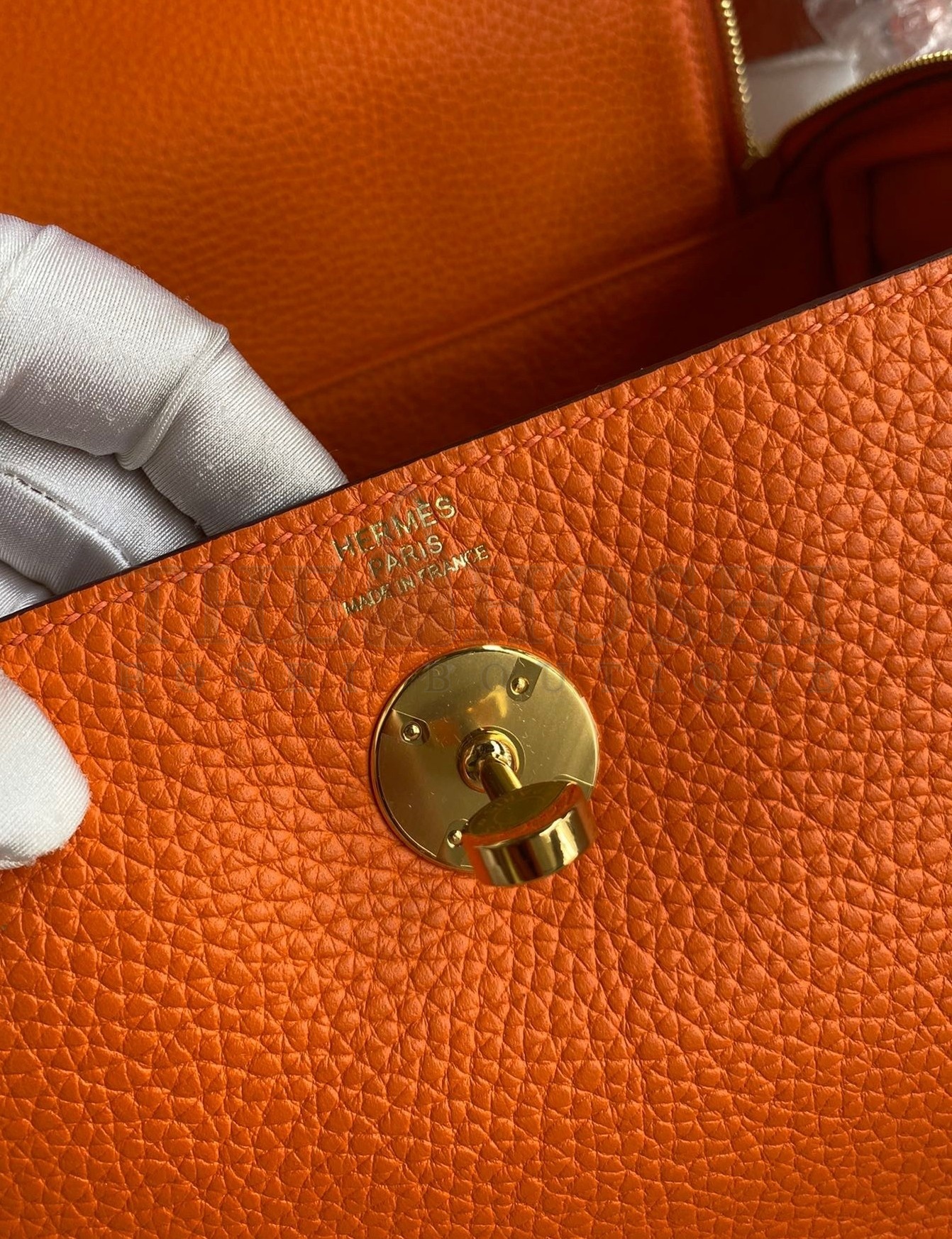 H**me5 Lindy 26 Handmade Bag In Orange Clemence Leather Master Quality