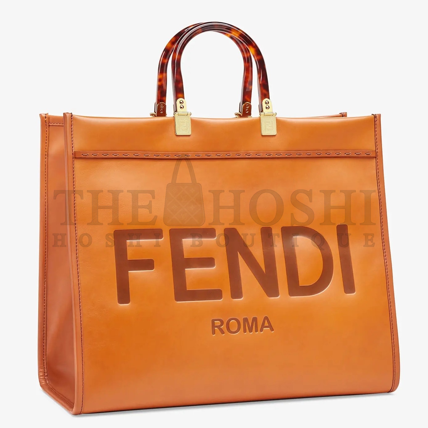 F**di Sunshine Large Tote Bag In Brown Calfskin Master Quality