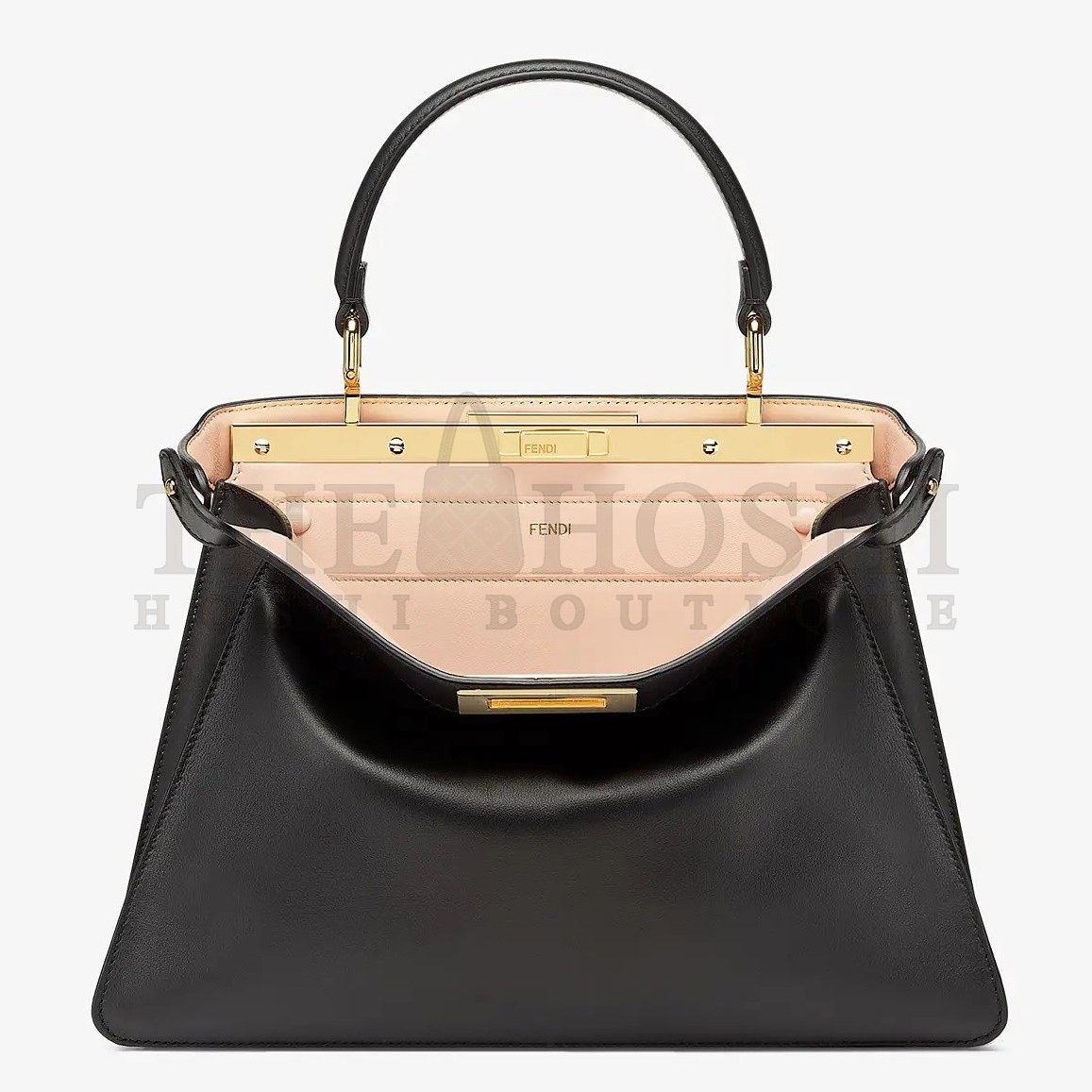 F**di Peekaboo ISeeU Medium Bag In Black Calfskin Master Quality