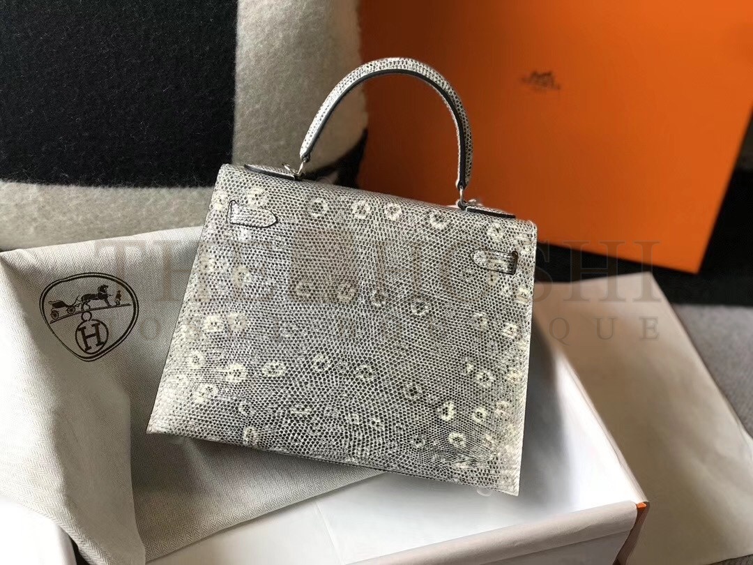 H**me5 Kelly 25cm Bag In Ombre Embossed Natural Lizard Master Quality