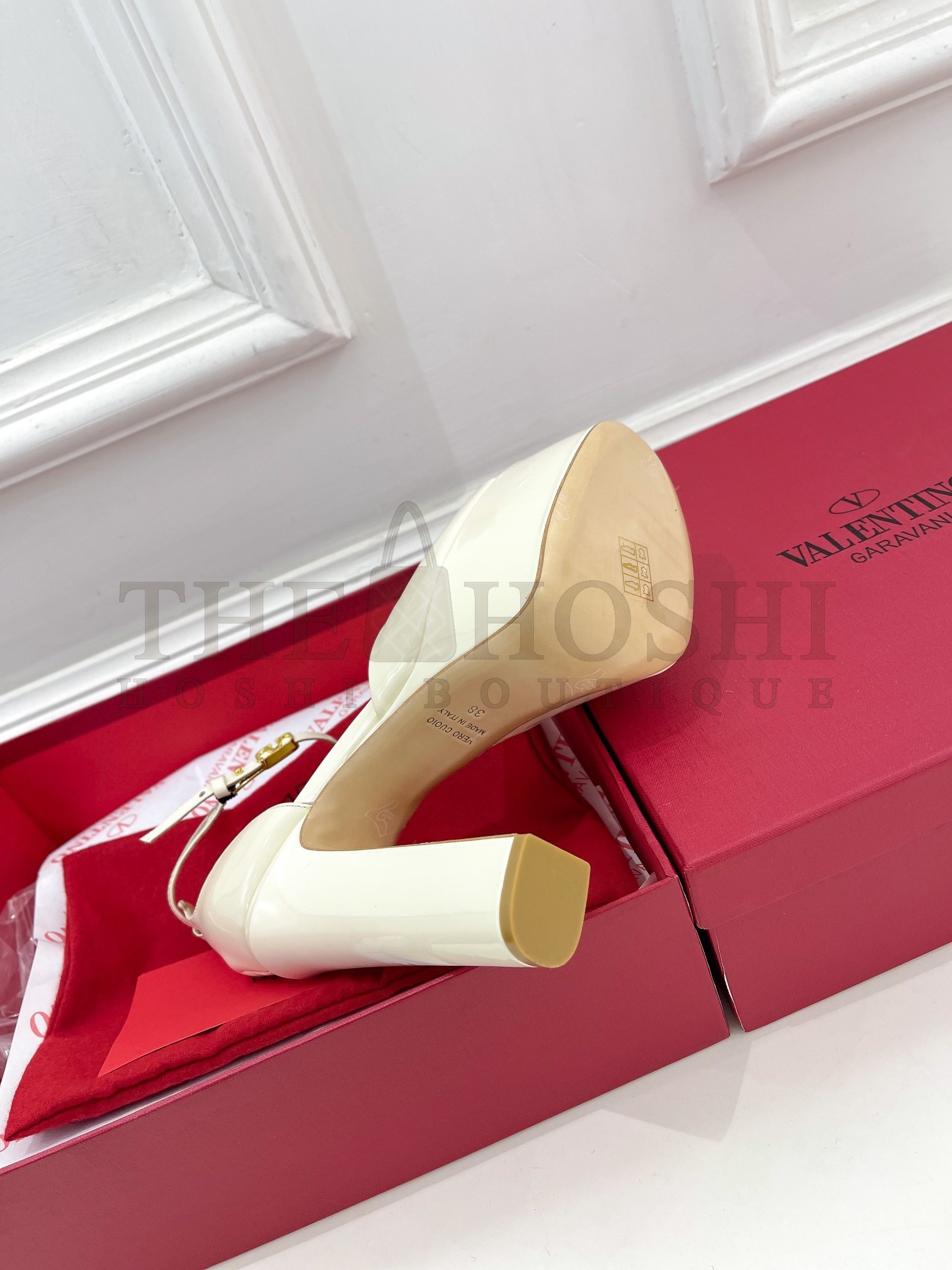 Va1e*ntin0 Tan-Go Platform Sandals 155mm In White Patent Leather Master Quality