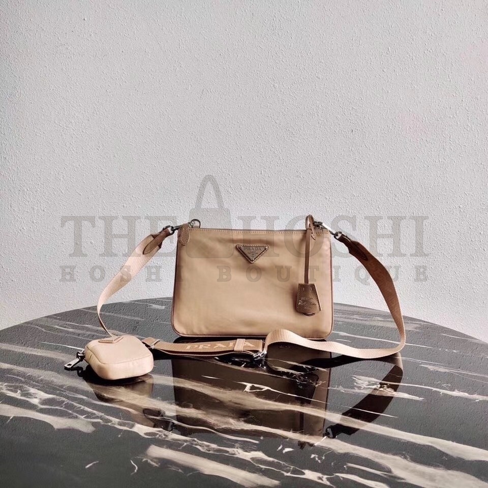 Pra*a Beige Nylon Re-Edition 2000 Shoulder Bag Master Quality