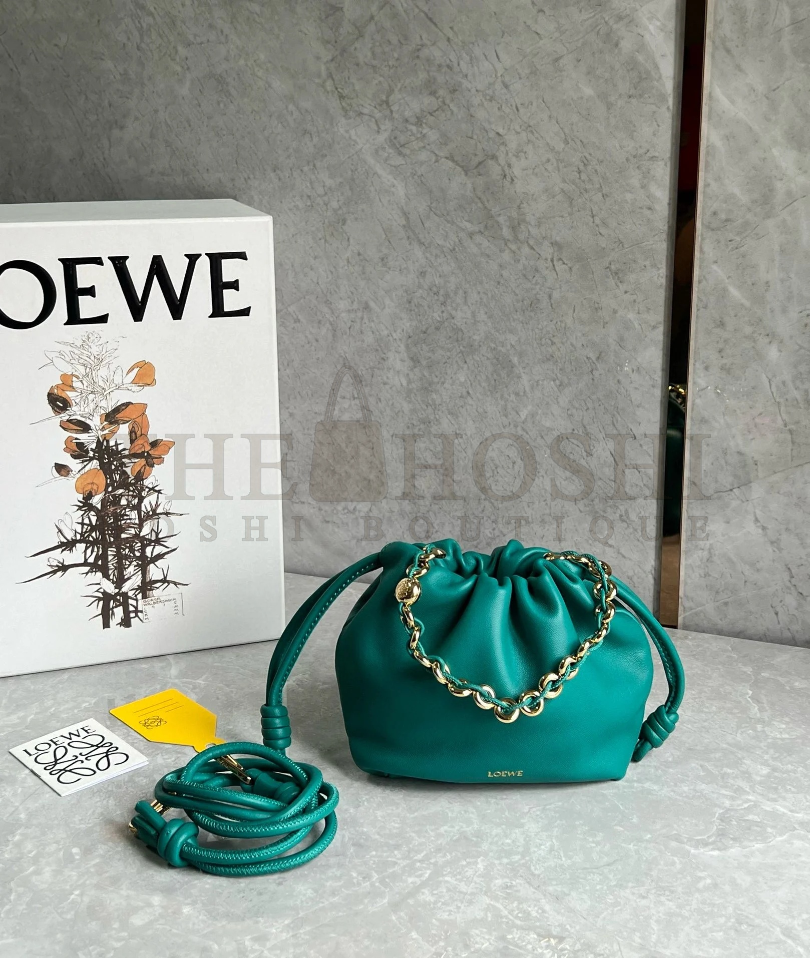 L0ew* Mini Flamenco Purse Bag in Green Nappa Lambskin Master Quality