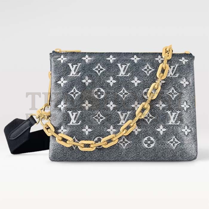 L0vis Vvtt0n LV Women Coussin PM Handbag Blue Lambskin Cowhide Leather Zip Closure Master Quality