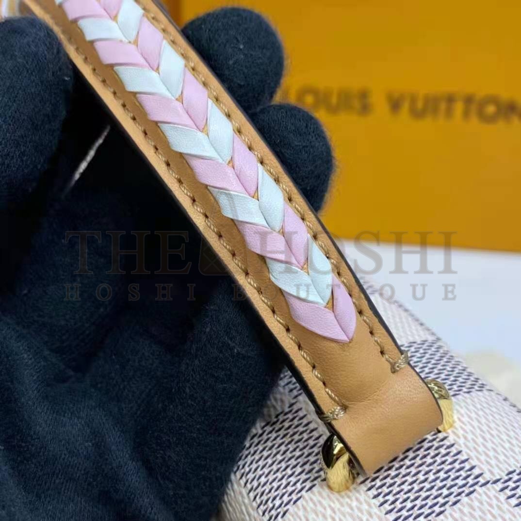 L0vis Vvtt0n LV Women Croisette Hand Bag Pink Damier Azur Coated Canvas Master Quality