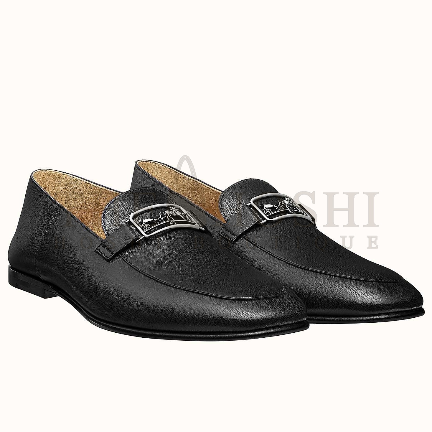 H**me5 Men's Tenor Loafers In Black Calfskin Master Quality