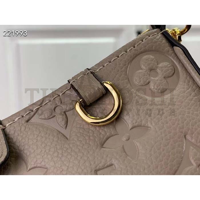 L0vis Vvtt0n LV Women Easy Pouch On Strap Beige Embossed Monogram Empreinte Cowhide Leather Master Quality
