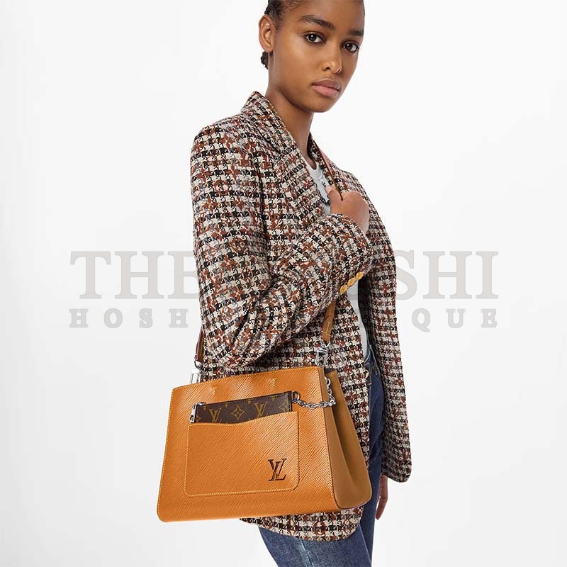 L0vis Vvtt0n LV Women Marelle Tote MM Gold Miel Brown Epi Grained Cowhide Master Quality