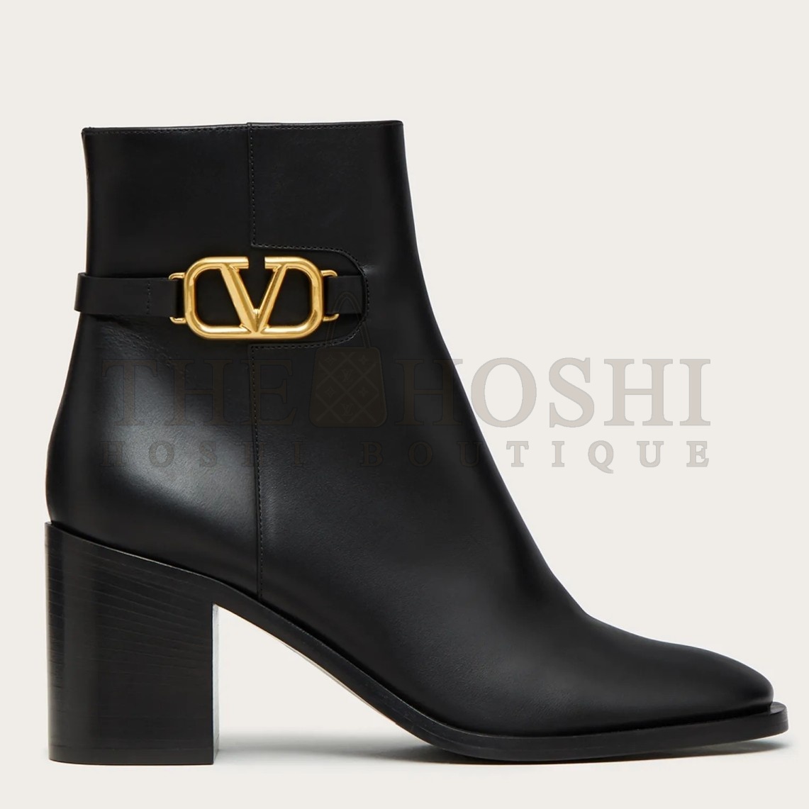 Va1e*ntin0 VLogo Ankle Boots 75mm In Black Leather Master Quality