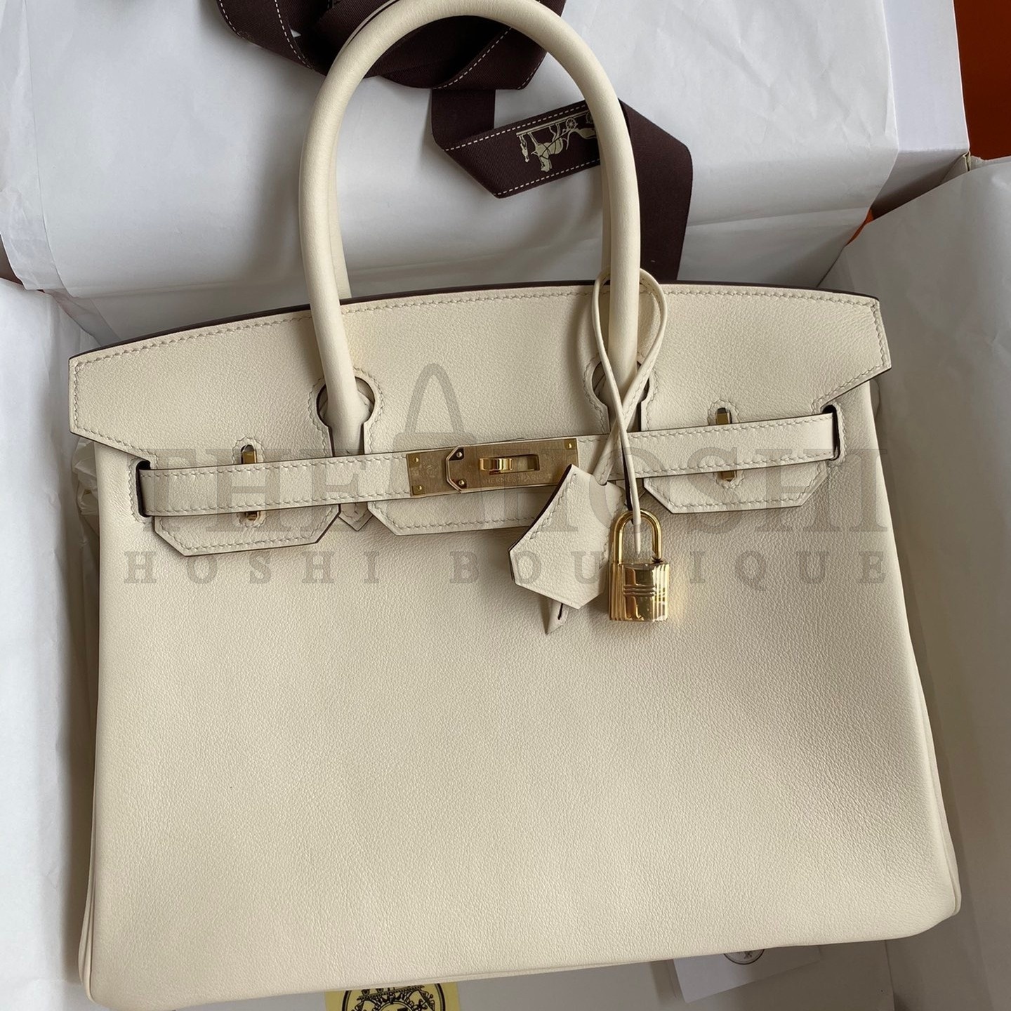 H**me5 Birkin 30 Retourne Handmade Bag In Nata Swift Leather Master Quality