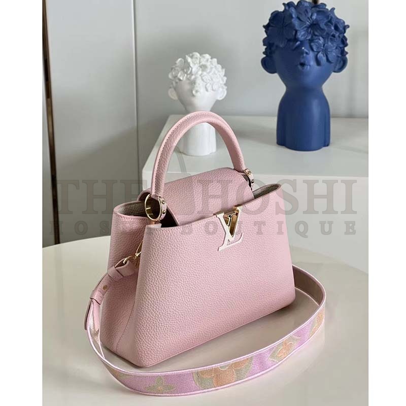 L0vis Vvtt0n LV Women Capucines MM Handbag Pink Taurillon Leather Canvas Master Quality