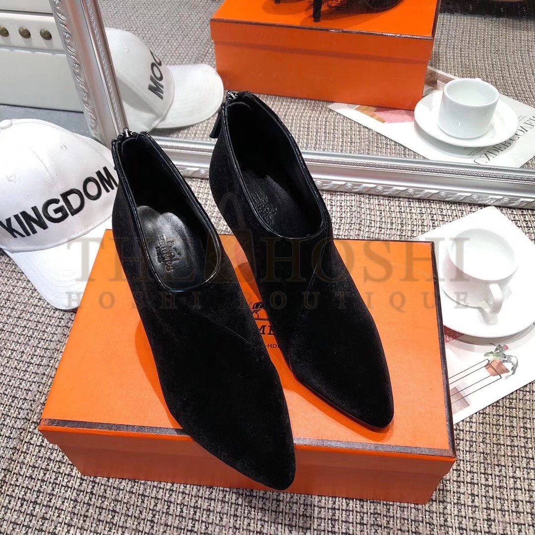 H**me5 Virginia Ankle Boots In Black Velvet Master Quality