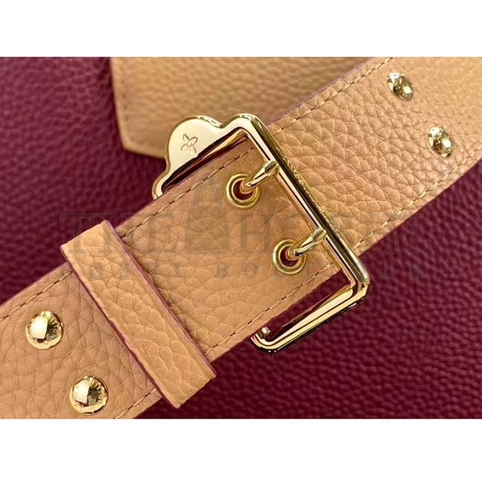 L0vis Vvtt0n LV Women Capucines BB Handbag Griotte Red Arizona Taurillon Cowhide Leather Master Quality