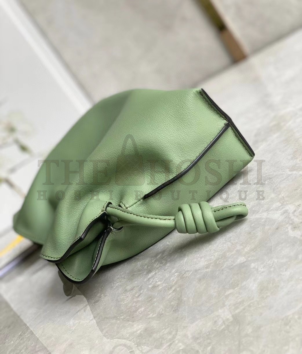 L0ew* Flamenco Mini Clutch In Rosemary Nappa Leather Master Quality