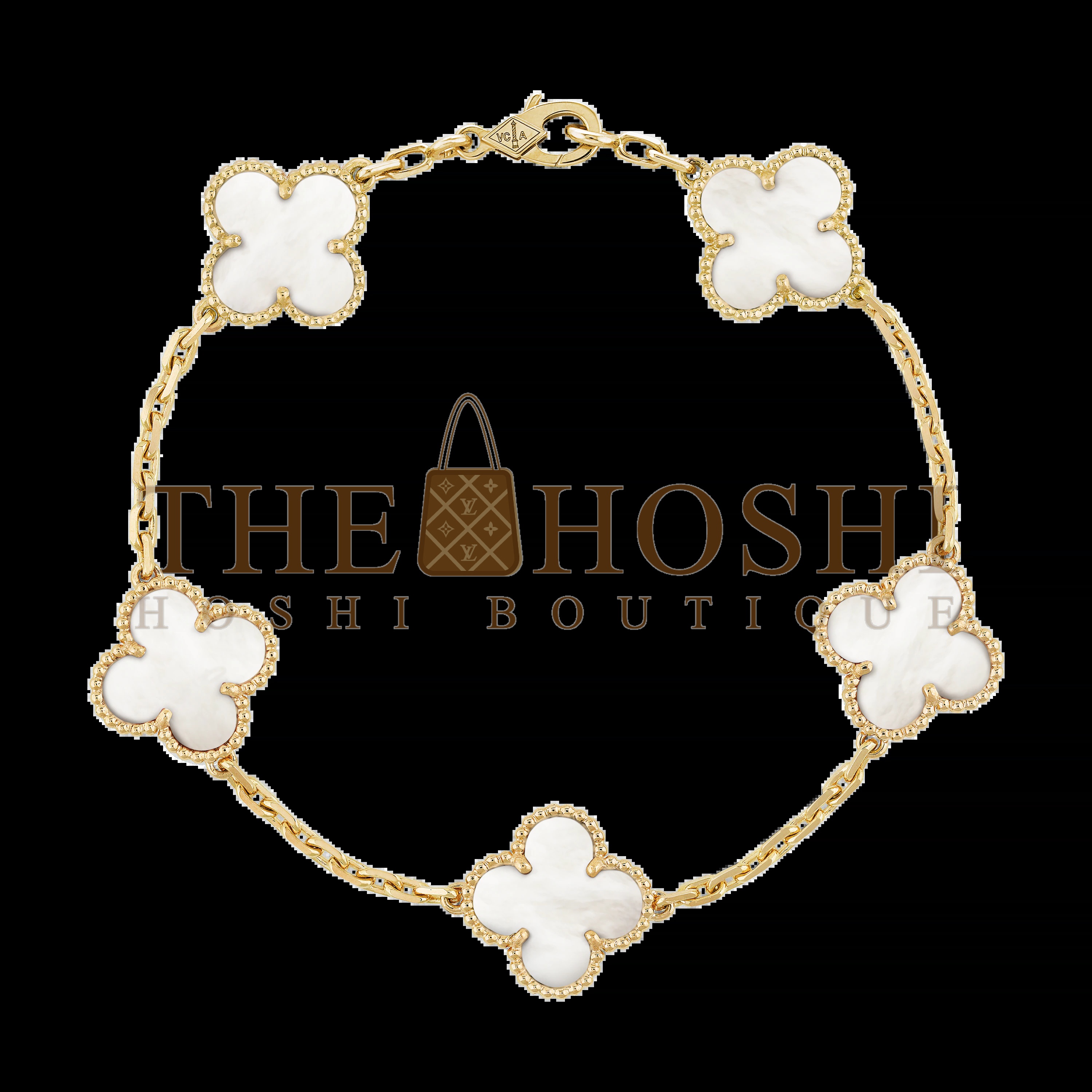 V*n Cl**f bracelet dupe, V*n Cl**f replica bracelet, White Mother-of-Pearl Clover Bracelet, Vintage Alhambra bracelet, 5 motifs Master Quality