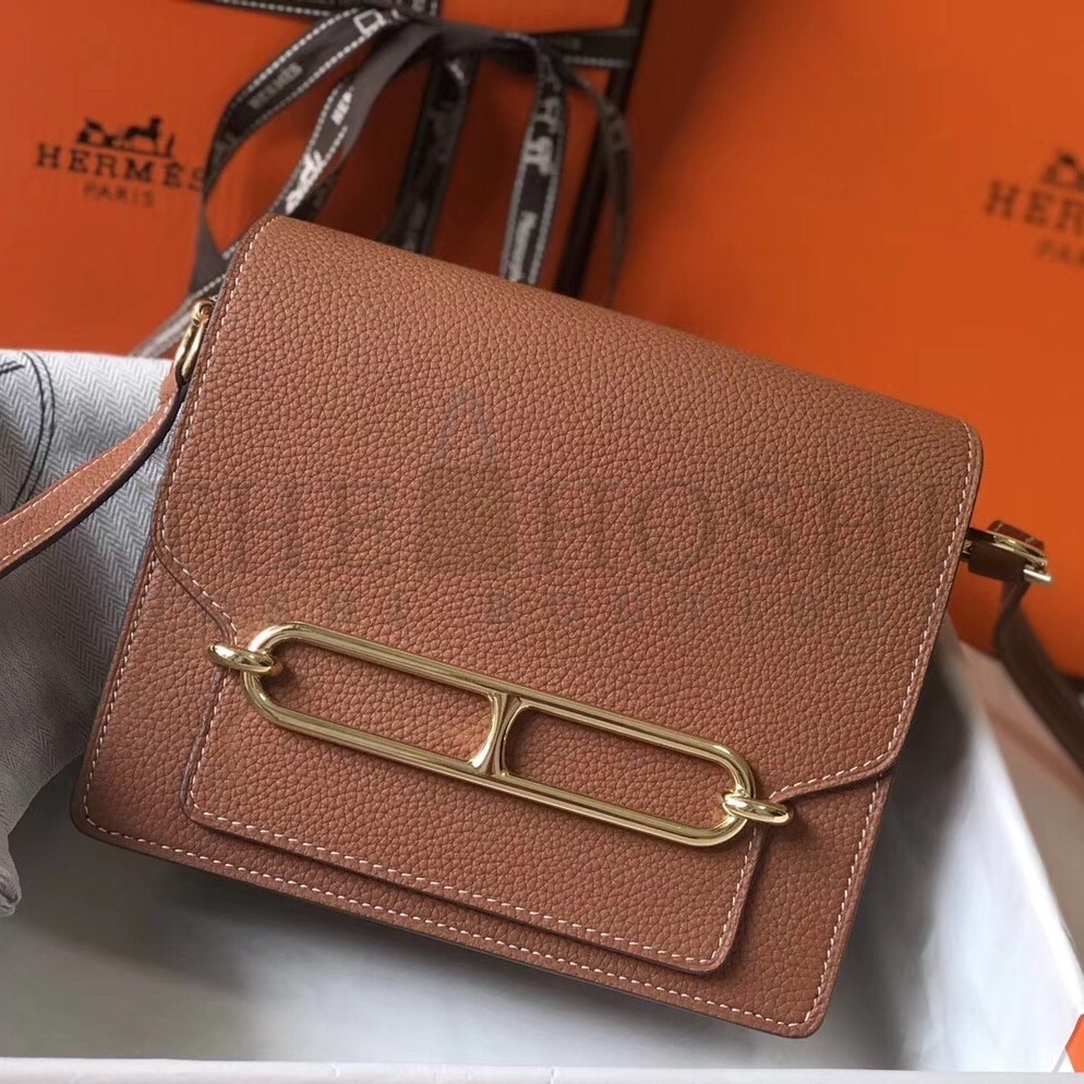 H**me5 Mini Sac Roulis 18cm Bag In Brown Evercolor Calfskin Master Quality
