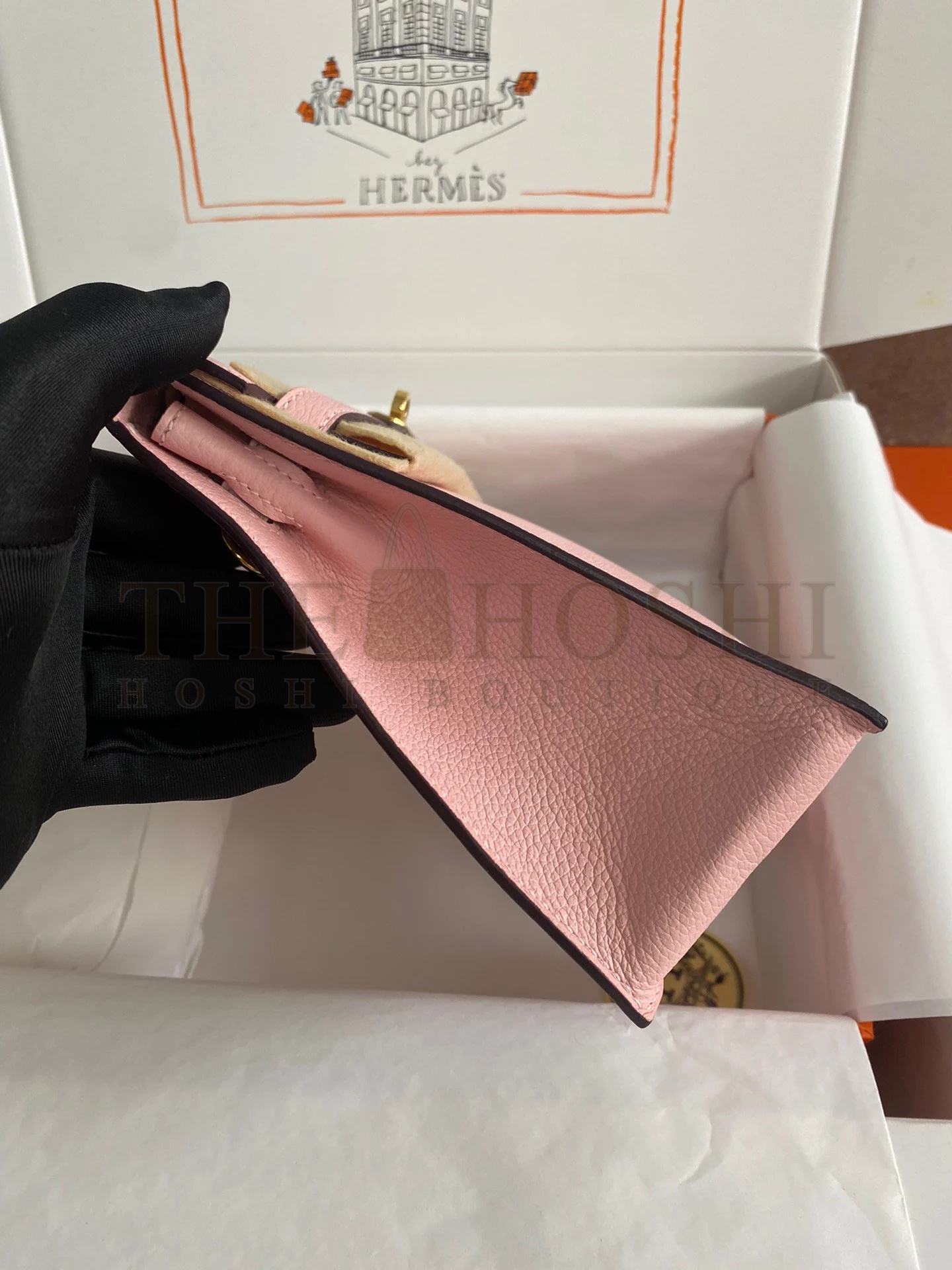 H**me5 Kelly Danse II Handmade Bag In Rose Sakura Evercolor Calfskin Master Quality