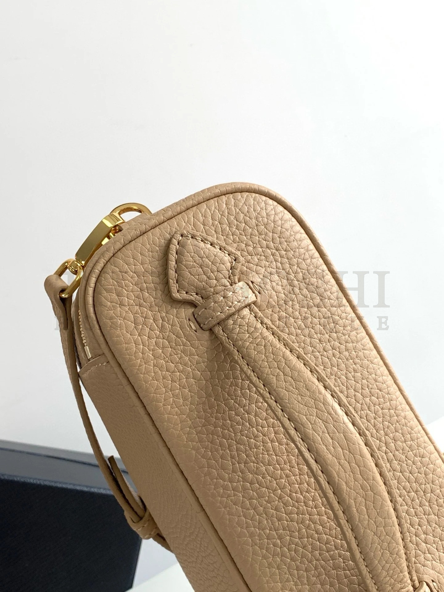 Pra*a Mini Vanity Bag in Sand Beige Grained Leather Master Quality