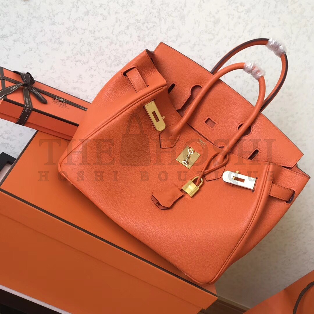 H**me5 Orange Birkin 30cm Clemence Handmade Bag Master Quality