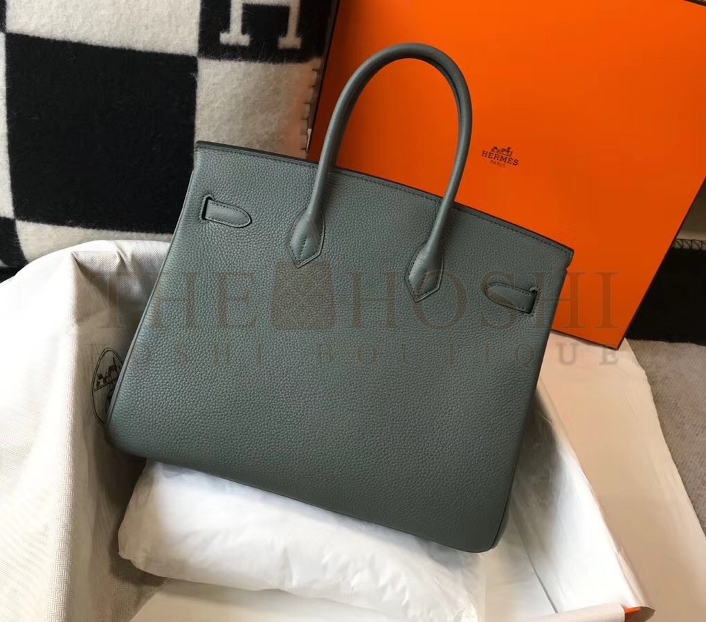 H**me5 Birkin 35 Bag in Vert Amande Clemence Leather with GHW Master Quality