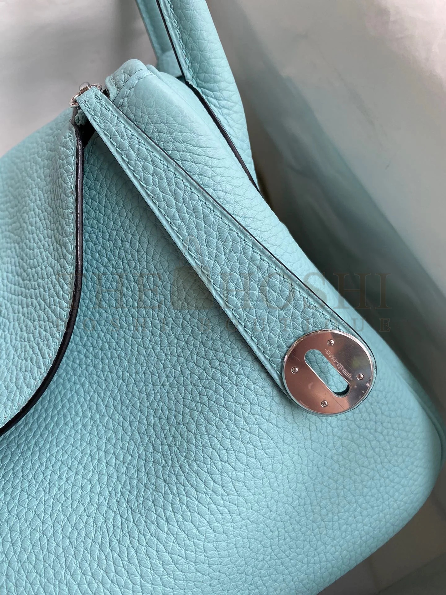 H**me5 Lindy 30 Handmade Bag In Blue Atoll Clemence Leather Master Quality