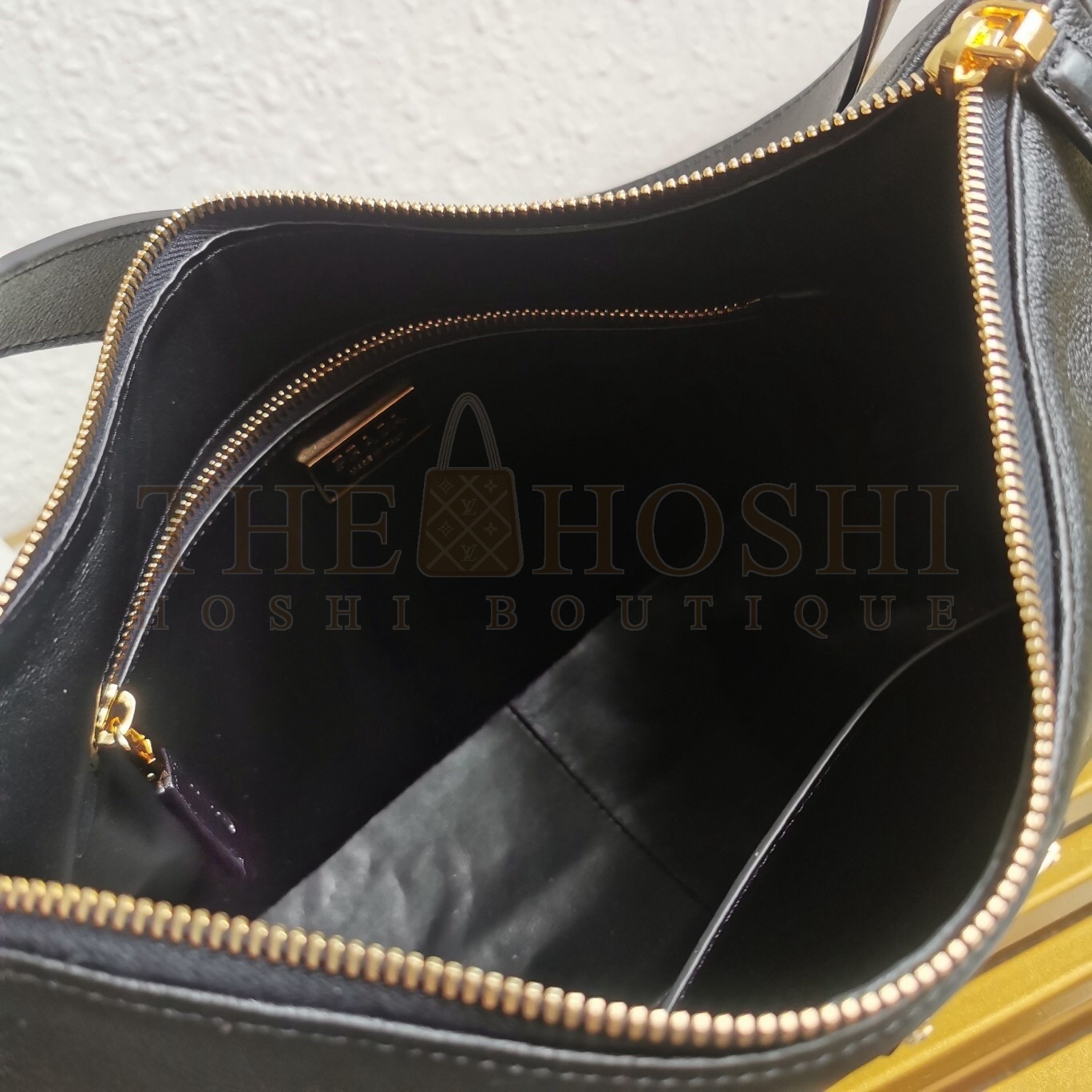 Pra*a Aimee Large Shoulder Bag in Black Leather Master Quality
