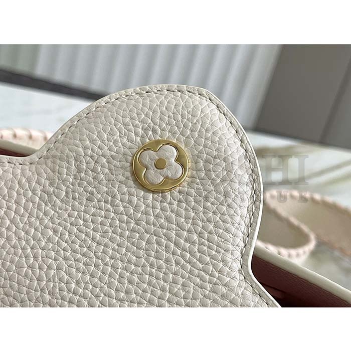 L0vis Vvtt0n LV Women Capucines BB Handbag Cream Beige Pearly Pink Taurillon Leather Master Quality