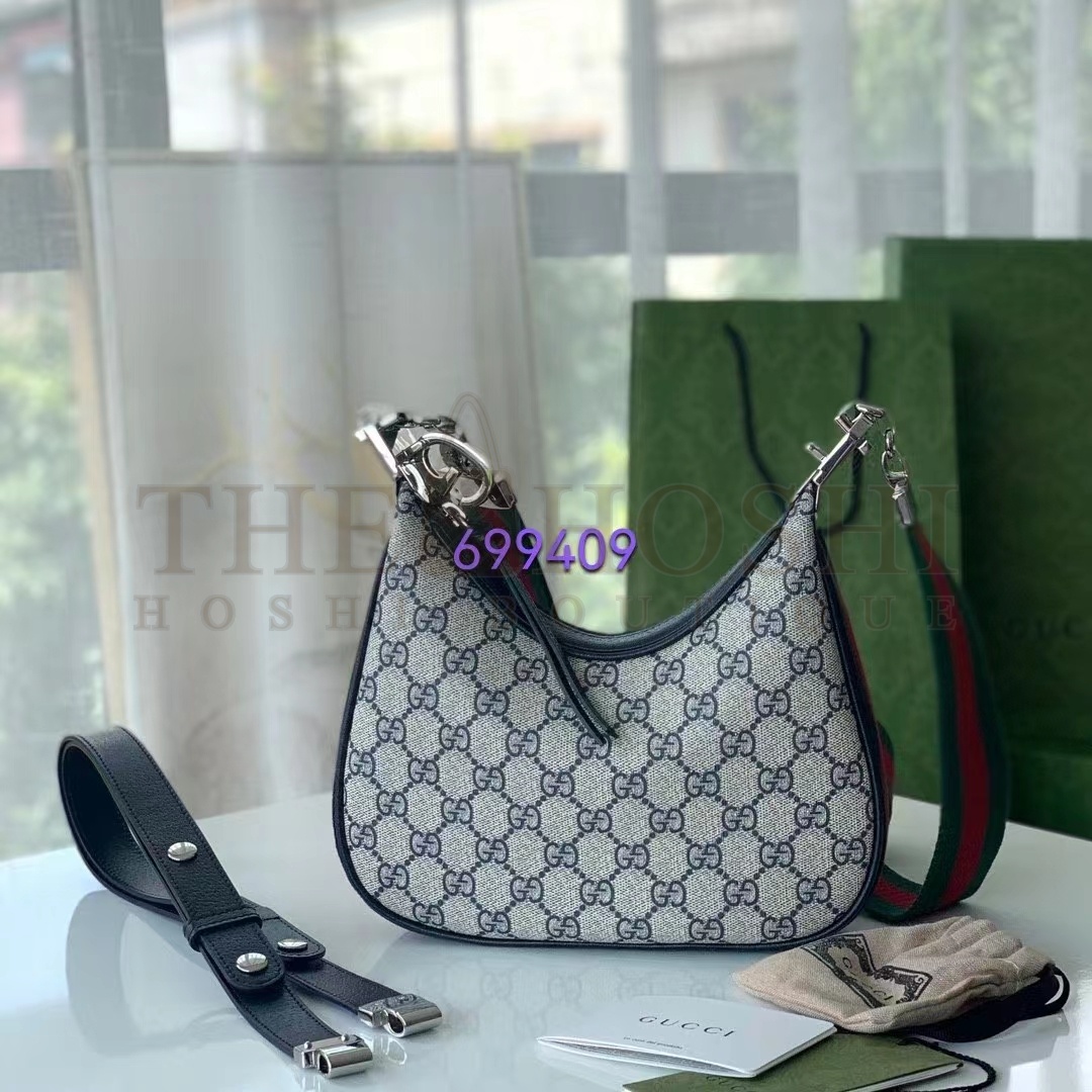 Gvc*1 Women Attache Small Shoulder Bag Beige Blue GG Svp*me Canvas Master Quality