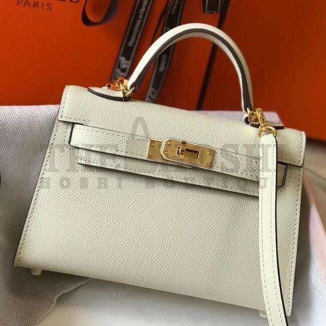 H**me5 Kelly Mini II Bag In White Epsom Leather Master Quality