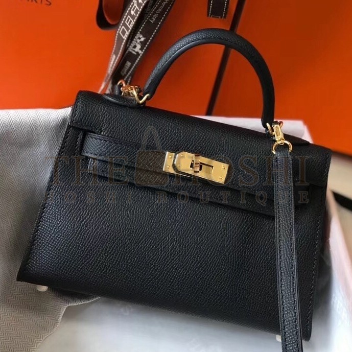 H**me5 Kelly Mini II Bag In Black Epsom Leather Master Quality