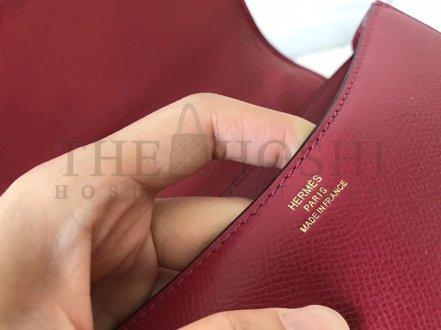 H**me5 Epsom Constance 24cm Dark Red Handmade Bag Master Quality