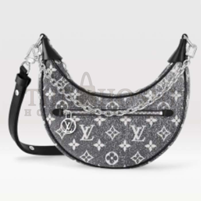 L0vis Vvtt0n LV Women Loop PM Bag Gray Denim Textile Jacquard Master Quality