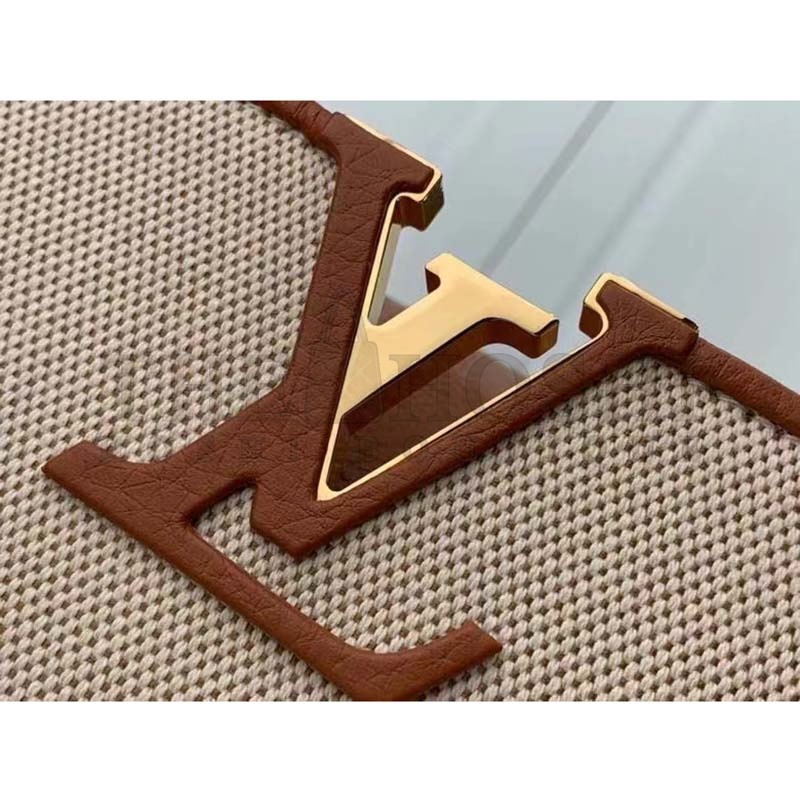 L0vis Vvtt0n LV Women Capucines MM Handbag Caramel Brown Taurillon Leather Canvas Master Quality