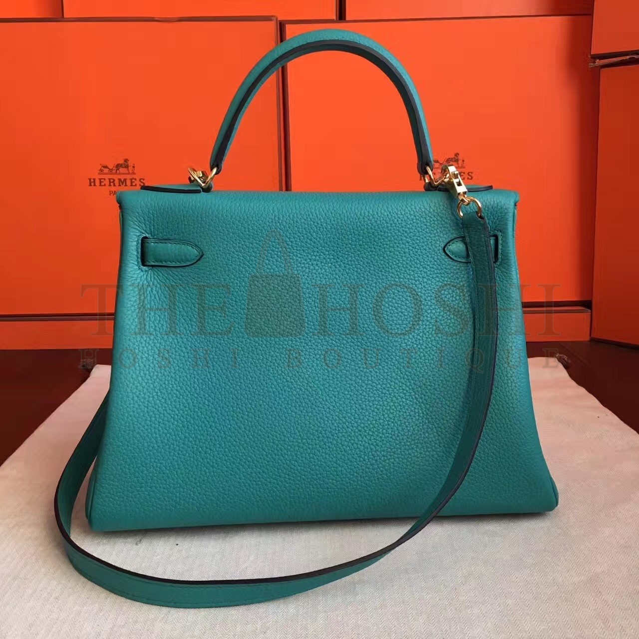 H**me5 Blue Paon Clemence Kelly Retourne 32cm Handmade Bag Master Quality