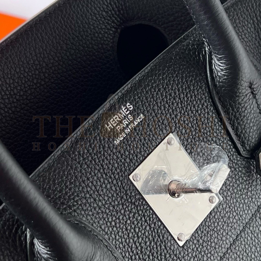 H**me5 HAC Birkin 40 Handmade Bag in Black Clemence Leather Master Quality