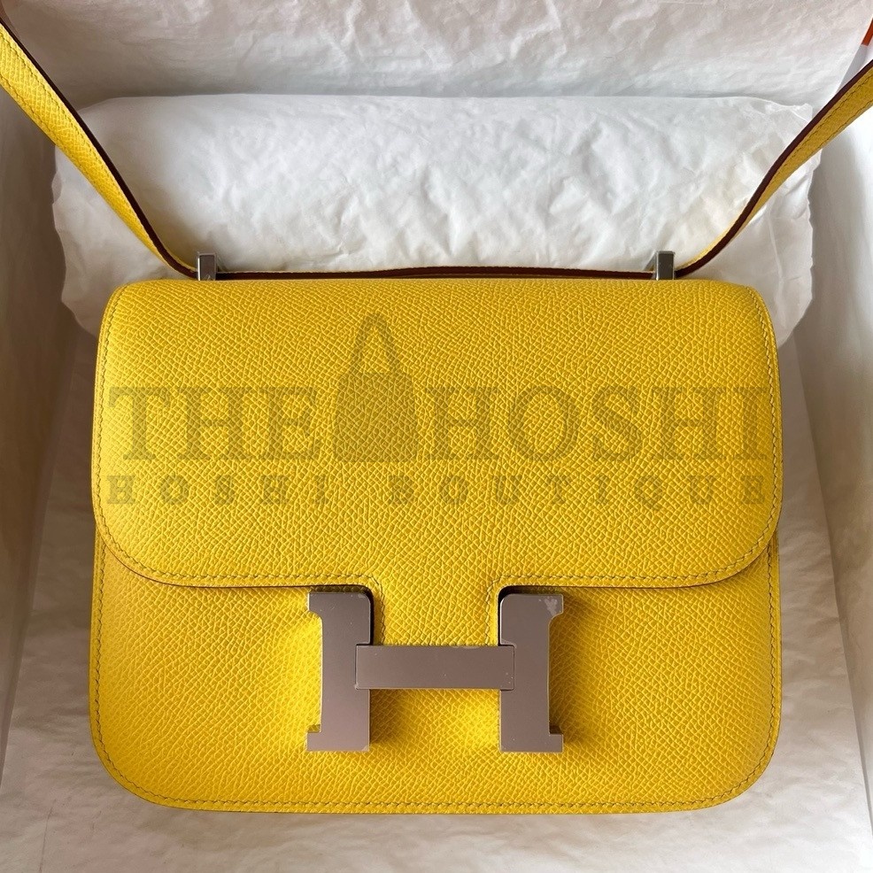 H**me5 Constance 18 Handmade Bag In Jaune de Naples Epsom Calfskin Master Quality