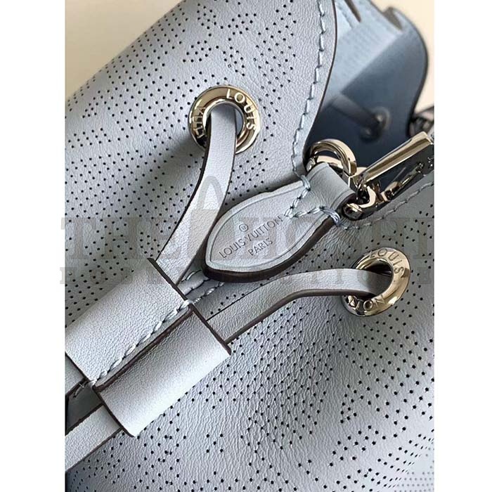 L0vis Vvtt0n LV Women Bella Bucket Bag Lilac Perforated Mahina Calfskin M22714 Master Quality