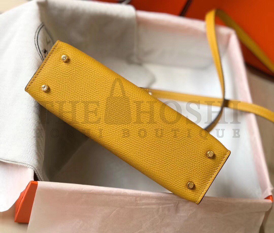 H**me5 Kelly Mini II Bag In Yellow Epsom Leather Master Quality