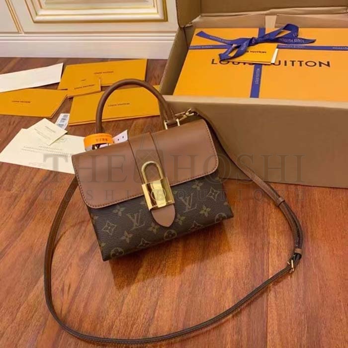 L0vis Vvtt0n LV Women Locky BB Bag Brown Monogram Coated Canvas Smooth Cowhide Master Quality