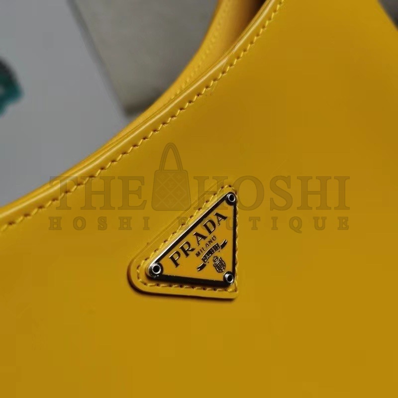 Pra*a Cleo Shoulder Small Bag In Yellow Brushed Leather Master Quality