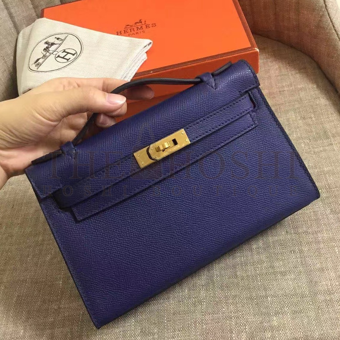 H**me5 Sapphire Kelly Pochette Epsom Handmade Bag Master Quality