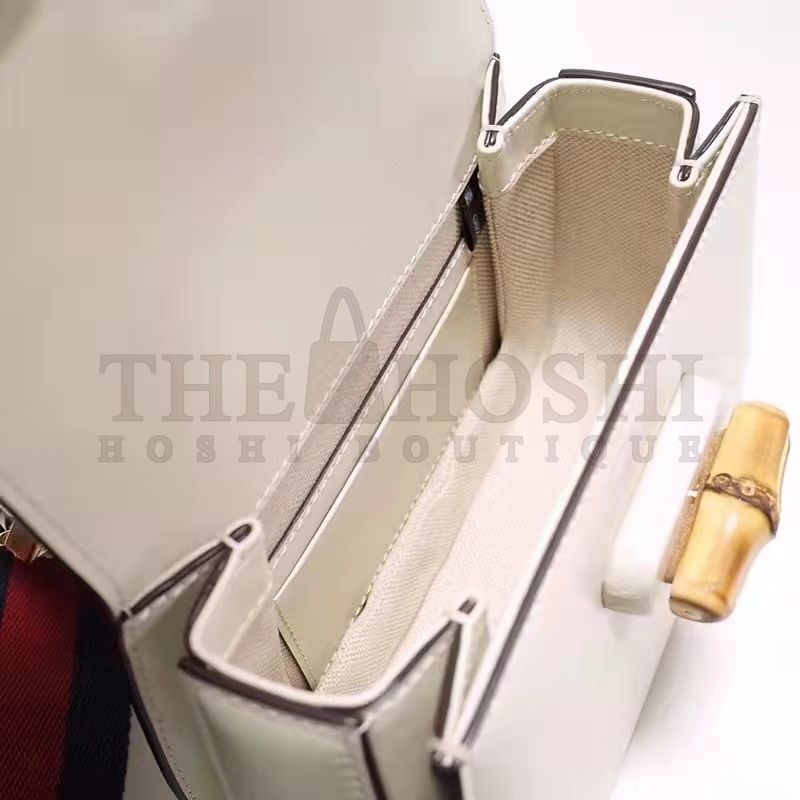 Gvc*1 Women Bamboo 1947 Mini Top Handle Bag White Leather Bamboo Hardware Master Quality