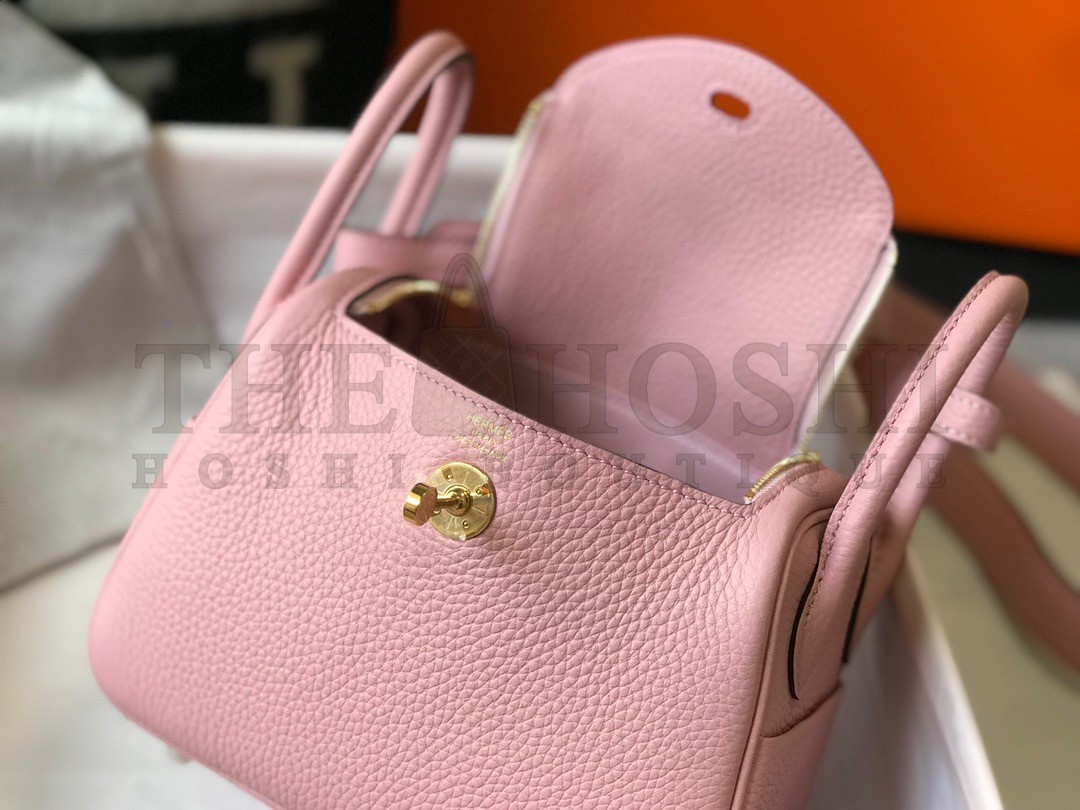 H**me5 Lindy Mini Bag In Pink Clemence Leather GHW Master Quality
