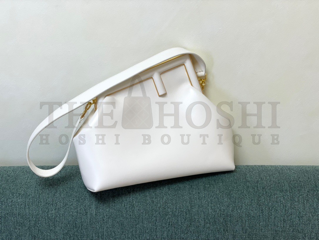 F**di First Medium Bag In White Nappa Leather Master Quality