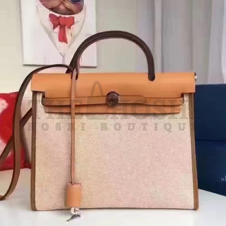 H**me5 Herbag Zip PM 31cm Bag In Beige Canvas Master Quality