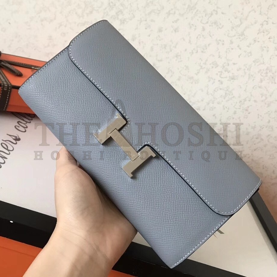 H**me5 Blue Lin Epsom Constance Long Wallet Master Quality