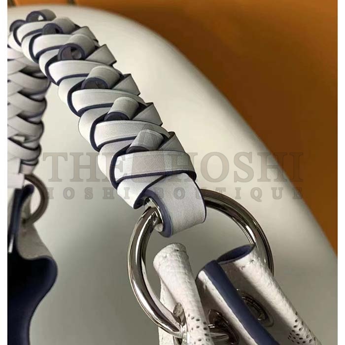 L0vis Vvtt0n LV Women Carmel Hobo Bag White Mahina Perforated Calfskin Leather Master Quality