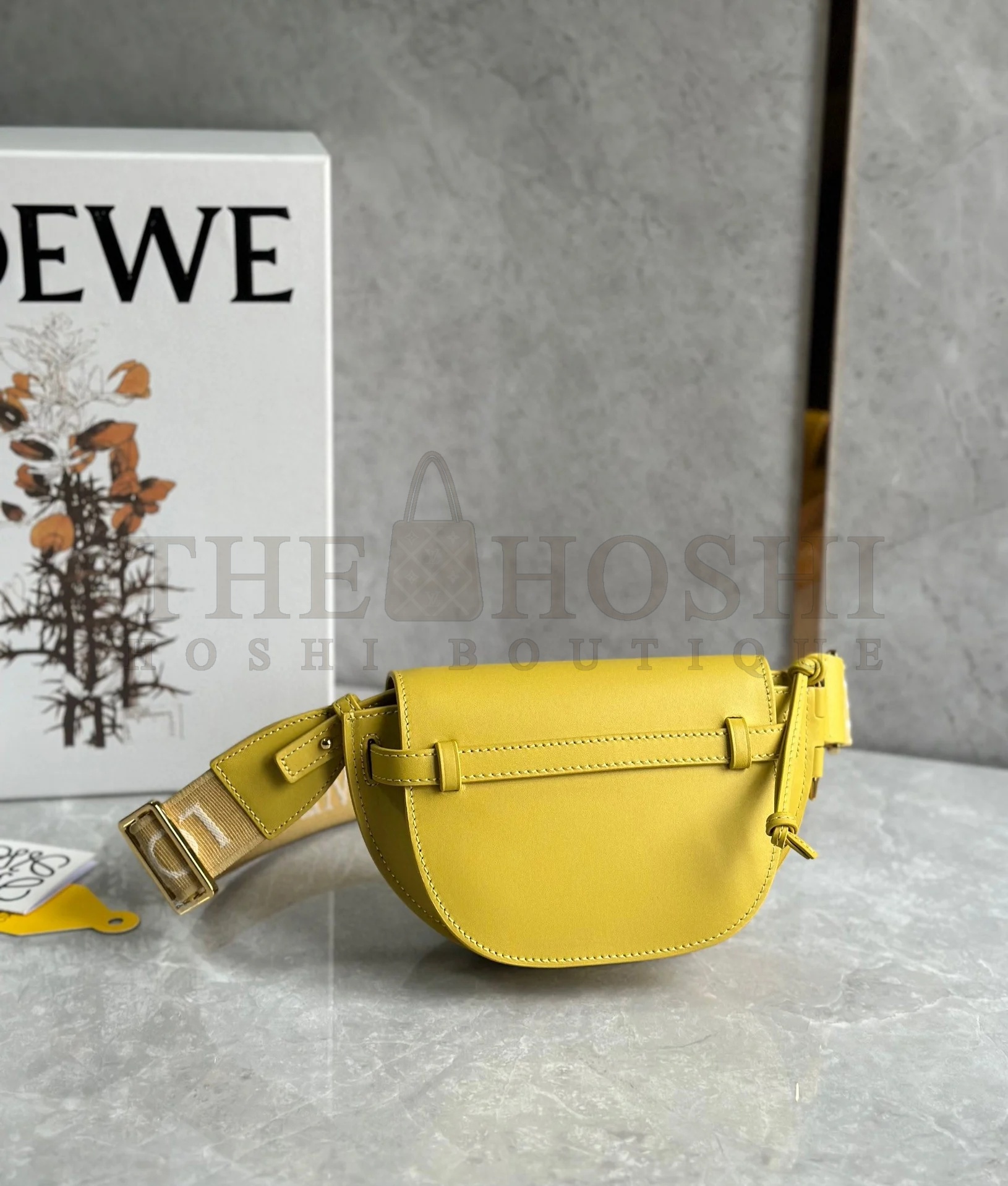 L0ew* Gate Dual Mini Bag in Yellow Calfskin Master Quality