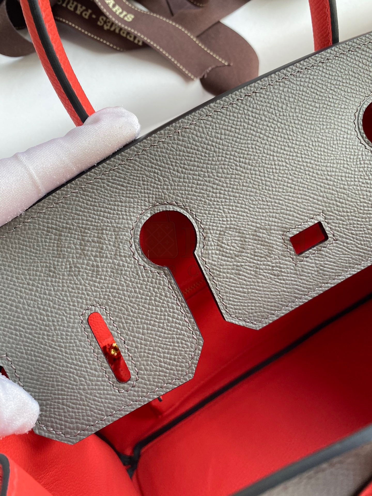 H**me5 HSS Birkin 30 Bicolor Bag in Etain and Piment Epsom Calfskin Master Quality